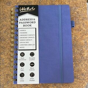 WeMate Blue Address & Password Book